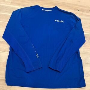 Huk blue long sleeve fishing shirt Size L #fishing #outdoors